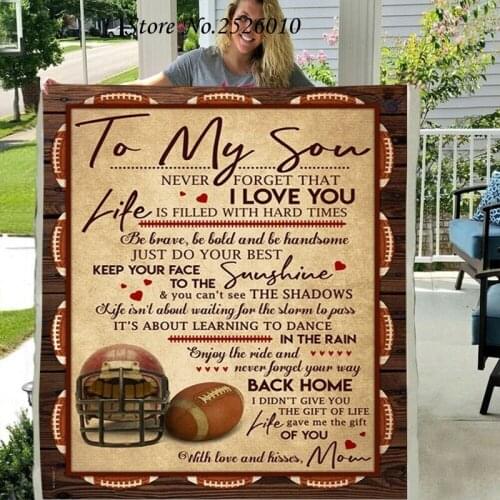 Throw Blanket TO My Son Letter Blanket 3D Print Sherpa Blanket on Bed Home Textiles Blanket HBTY XMAS Gift 17