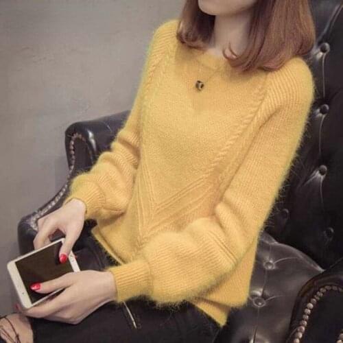 2021 Autumn Casual Long Sleeve Knitted Sweater Women Pullover Sweaters Korean Style Winter Loose Solid Pull Knitwear X744