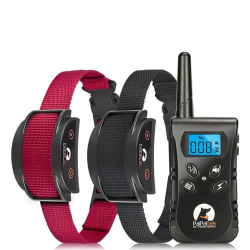 Dog Training Collars 500m Remote Control With Shock Vibration Sound Waterproof Trainer Bark Stopper Collar For 2 Dogs Supplies