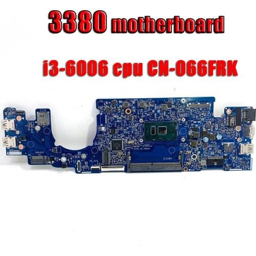 Fully Test Good Working Laptop Motherboard for dell 3380 motherboard 66FRK 066FRK CN-066FRK mainboard 16824-1 i3-6006