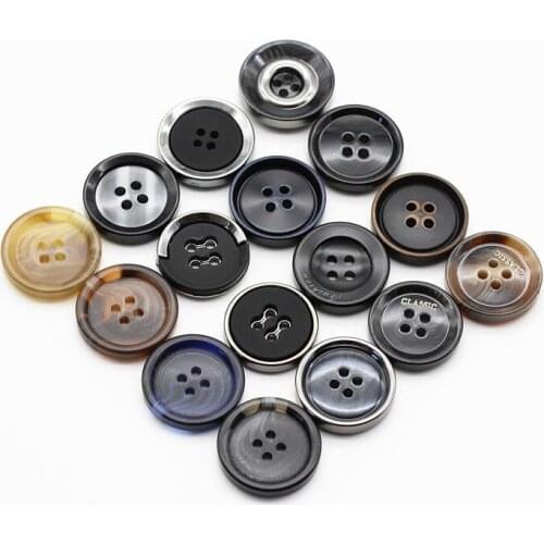 6Pcs/lot 15-30mm High-grade 24 kinds of resin four-eye suit buttons men and women shirts coats clothes decorative buttons C074