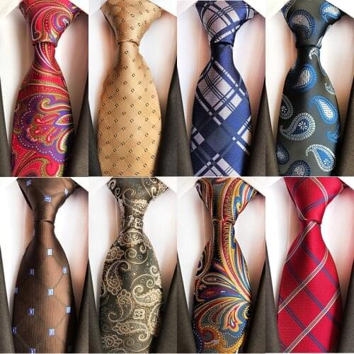 Ricnais 8cm Polyester Mens Tie Plaids Necktie Striped Ties For Men Business Formal Dresses Wedding Accessories Gift For Men