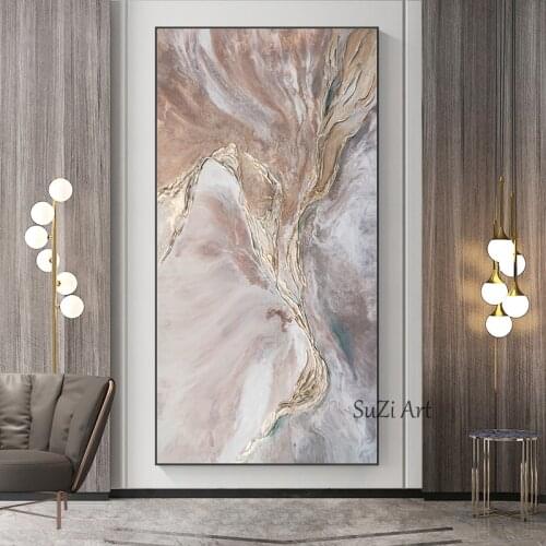 Hand Painted Wall art Picture Abstract landscape on canvas oil painting handmade for Living room bedroom home decor no framed
