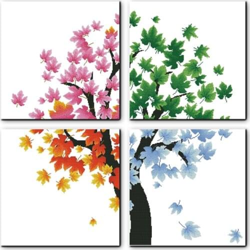 Seasons of life cross stitch kit flower 18ct 14ct 11ct count printed canvas stitching embroidery DIY handmade needlework