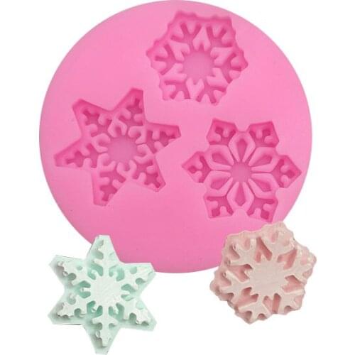 Snow chocolate silicone mold fondant cake decoration Christmas baking tools DIY dripping resin mold aromatherapy candle mold