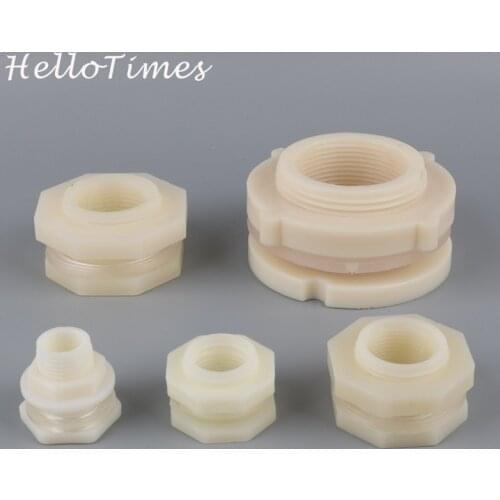 2pcs fish tank Bulkhead Pipe Joints ABS 1/2" 3/4" 1" female thread aquarium water inlet outlet connector water tank drainage