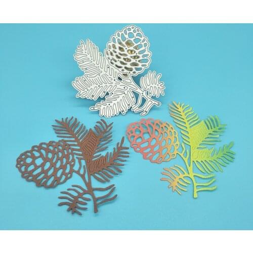 Pine branches, pine cones, pine leaves metal cutting molds for scrapbook photo album decoration DIY handmade art
