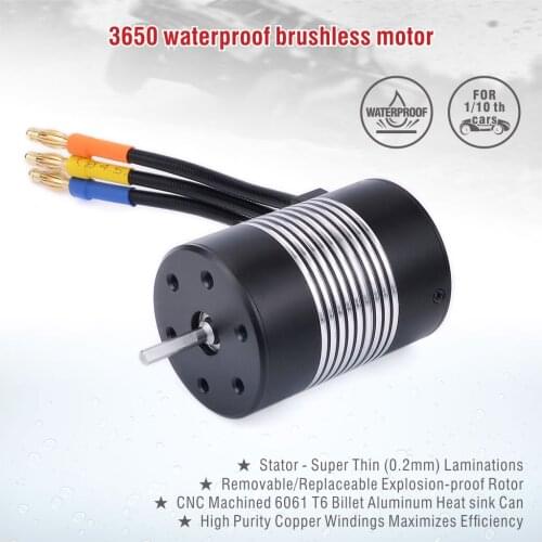 Surpass Hobby 3650 motor Waterproof Brushless Motor 2300 3100 3500 3900 4300 5200 5900 7700KV RC Car Motor for 1/10 RC Car