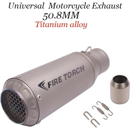 Universal MotoTitanium alloy Muffler SC Racing Motorcycle Exhaust Pipe For pcx fz6 mt07 xmax ninja400 z750 er6n r3 r6