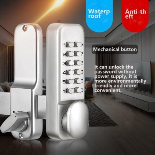 High Grade Zinc Alloy Furniture Security Lock Mechanical Digital Button Door Lock Keypad Code Combination Lock With Keys