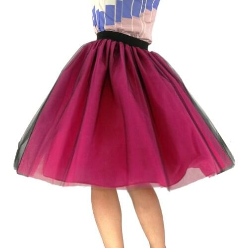 Women Chiffon Puff Tulle Skirt Swimsuit Cover Up High waist Midi Knee Length Ladies Swimwear Polyester plus size Grunge Jupe