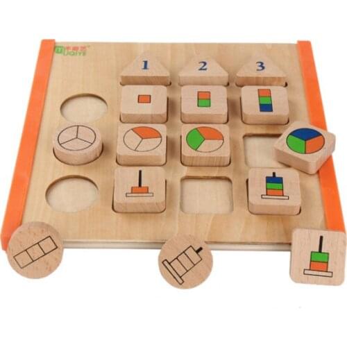 1set Learning Education Wooden Toys Childrens Puzzle 3D Childrens Educational Toys Hot Sale