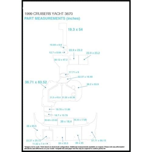 1999 Cruisers Yacht 3870 Swim Step & Cockpit Pad Boat EVA Teak Decking 1/4" 6mm