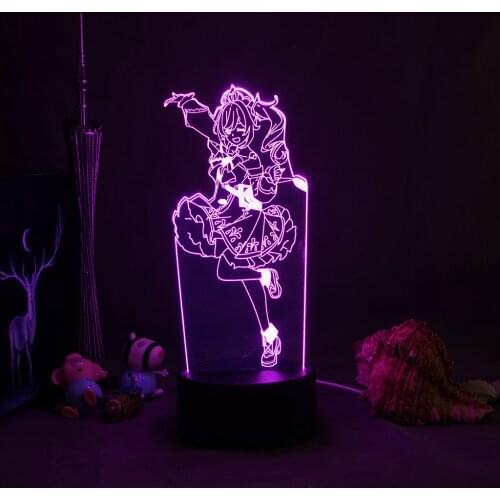 Game Genshin Impact 3D Tartaglia Figure Light Led Night Lamp Game Lights for Bedroom Decor Lighting Bedside Lamps Kids Gift