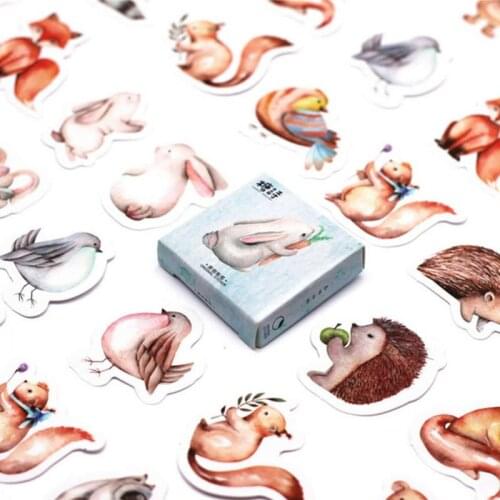40 Pcs Pack Forest Animals Toy Stickers for Car Styling Bike Motorcycle Phone Laptop Travel Luggage Cool Funny Sticker Decals
