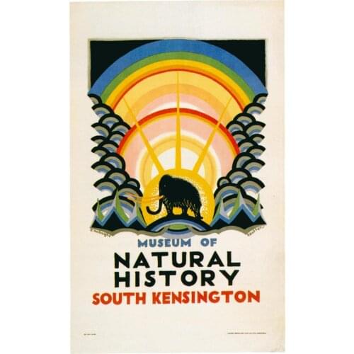 400X300MM London-Underground-Museum-of-Natural-History-Edward-Kauffer-1923 jumbo fridge magnet SFM-0486