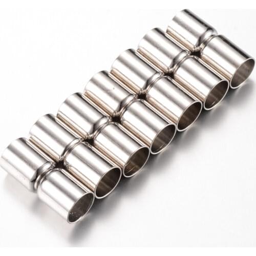 100pairs Brass Magnetic Clasps Column For DIY Jewelry Accessories Making Necklaces Bracelets Crafts Supplies Platinum 11x5.5mm