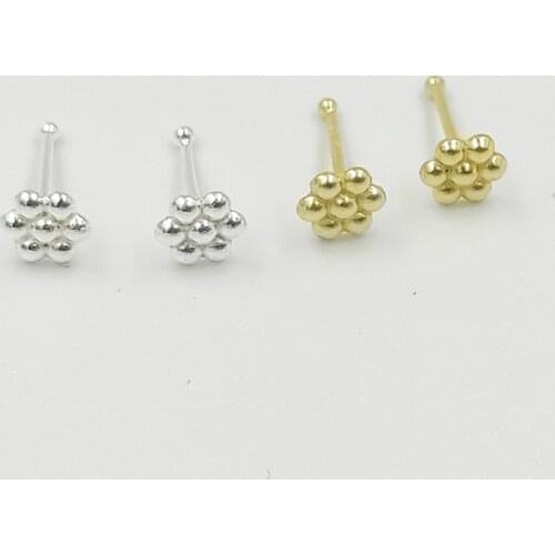 925 sterling silver Nose stud Flower Nose Rings Nariz Piercing Jewelry 20pcs/pack