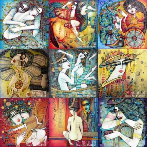 Abstract 5D Diy Diamond Painting cross stitch kits 3D Diamond Embroidery Home Decor Full Square Dill Needlework