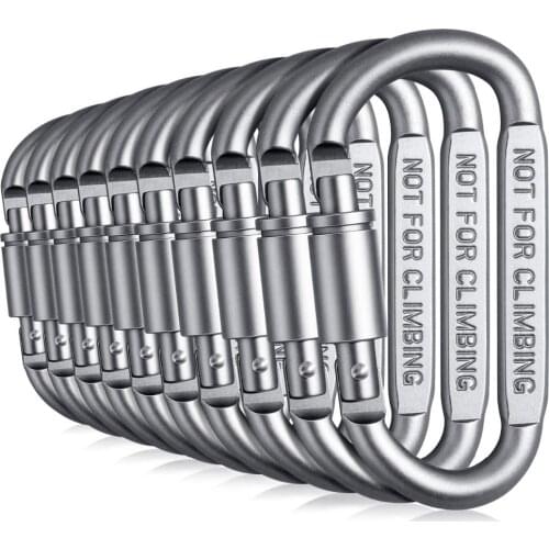 Aluminum Carabiner D-Ring Keychain Clip Locking Strong and Light Camping Keyring Snap Hook Outdoor Travel 8cm