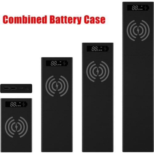 Spliced Combined DIY 18650 Battery Case Wireless Charging Power Bank Shell Portable External Box Powerbank Protector
