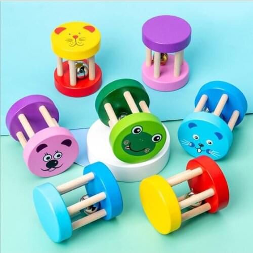 Wooden Rattles Baby Grasp Play Game Infant Bead Toys Musical Montessori Early Educational Toy Toddler Rattles Childrens Toys