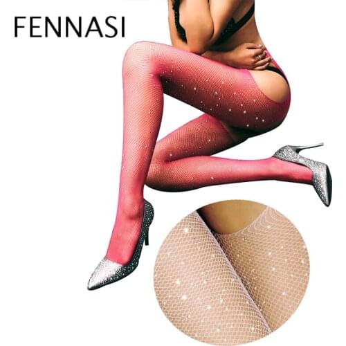 Eerotic Fishnet Female Tights Nylons Womens Mesh Tights Women Sexy Woman Pantyhose Mesh Ccolored Polka Dot Tights Black FENNASI