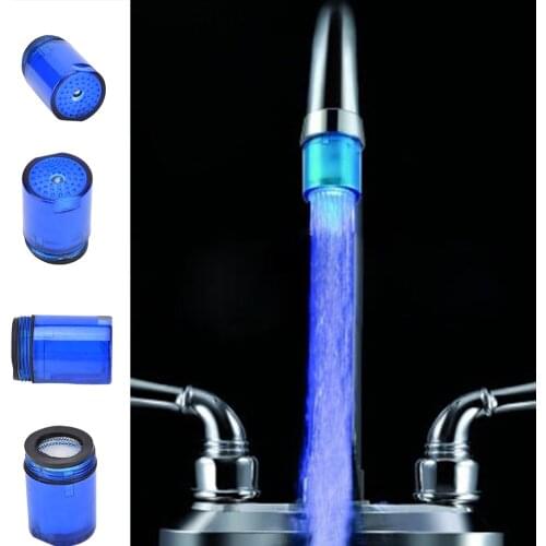 7 Color Change Water Powered Led Light Shower Spraying Head Faucet Aerators Basin Tap Spouts Internal thread adapter