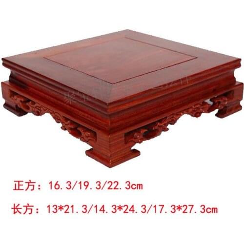 Red sandalwood carvings furnishing articles household act the role ofing is tasted vase aquarium handicraft mahogany base