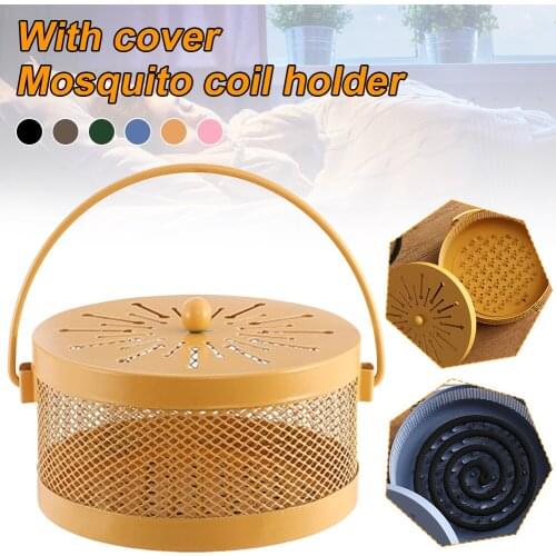Metal Mosquito Repellent Box Cover Round Coil Holder Incense Plate Safety Windproof retro classical appearance Fast delivery