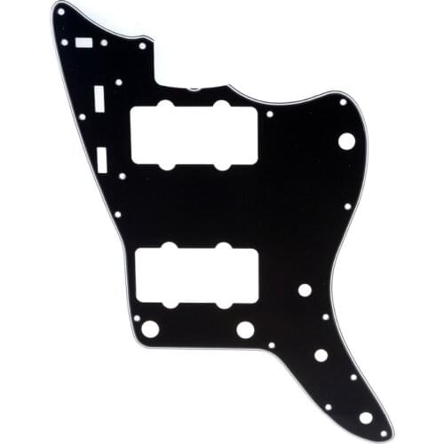 Musiclily Pro 13-Hole 65 60s Vintage Guitar Pickguard for Fender American Jazzmaster, 3Ply Black