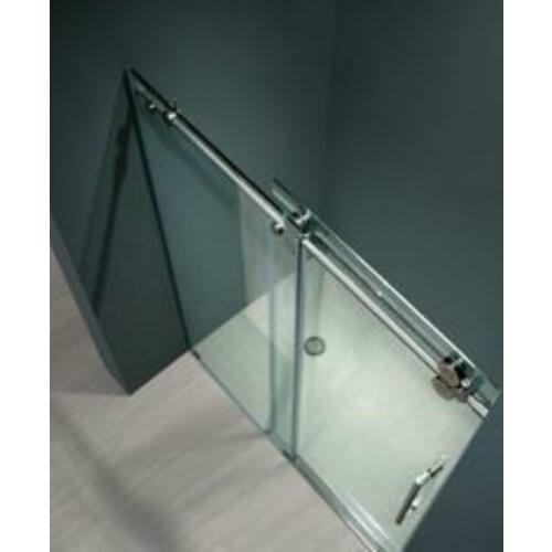 6.6FT Walk Inline Sliding barn shower door twin roller frameless glass sliding track hardware set kit USA New