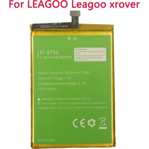 New 100% Original LEAGOO Battery BT 5702 3.8v 5000mah Battery for LEAGOO Leagoo xrover BT-5702 Mobile Phone Batteries