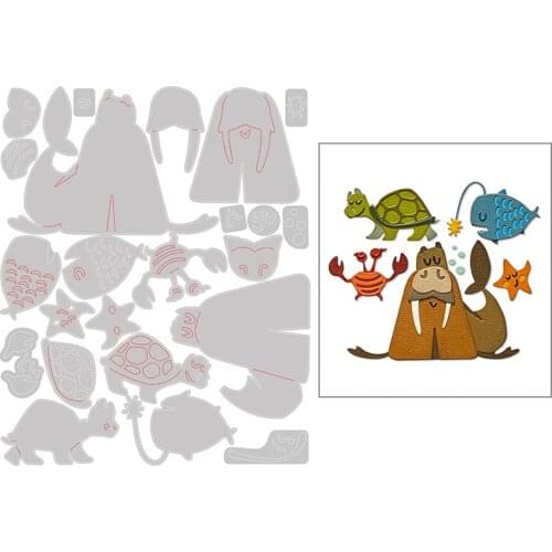 2021 New Animal Metal Cutting Dies For DIY Craft Making Seal Tortoise Crab Scrapbooking Greeting Card and Album No Stamps Sets