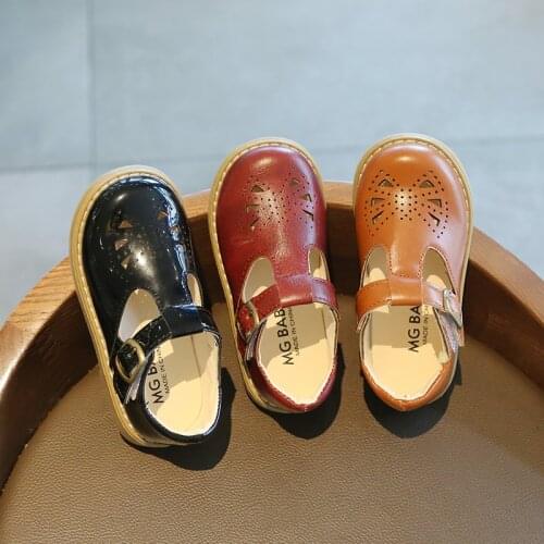 2019 New Boys & Girls Solid Patent PU Leather Shoes, Kids Student shoes, Loafer with thick soft bottom, size 21-30