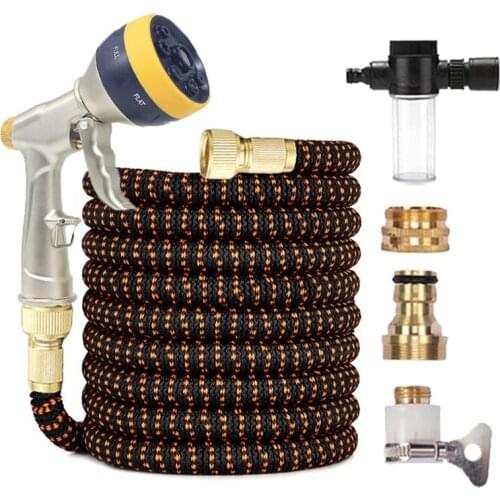 NEW Expandable Flexible Garden Hose Water Gun Set High Pressure Car Wash Sprayer Magic Hose Plastic Pipe For Watering Plants