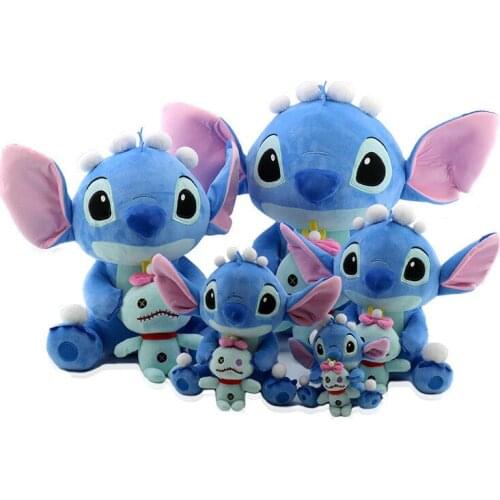 23-55CM Anime Disney Lilo And Stitch Plush Toys Stitch Scrump Cuddle Soft Dolls Pillow Kids Christmas Gift