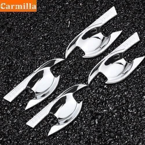 Car Door Handle Strips for Nissan Kicks 2017 2018 2019 2020 2021 Outer Door Handle Bowl Cover Trim Stickers Accessories Carmilla