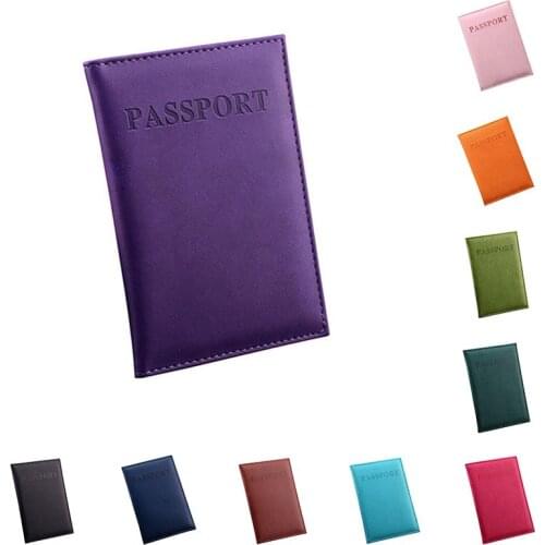 Casual PU Leather Passport Covers Travel Accessories ID Bank Credit Card Bag Men Women Passport Business Holder wallet Case