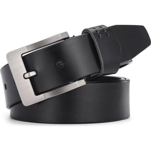 NEW Famous Brand Luxury Designe Belts for Men Vintage Spilt Genuine Leather Pin Buckle Waist Strap Belt for Jeans Ceinture Homme