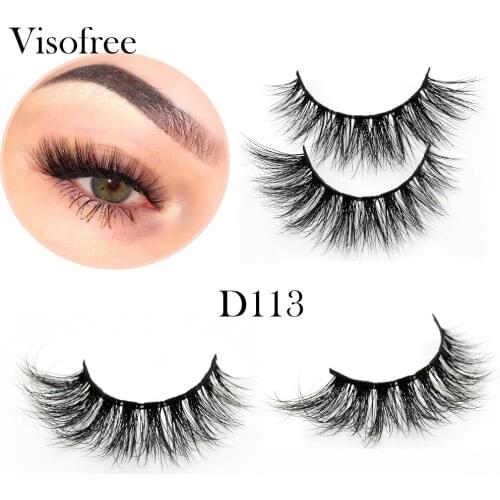 Visofree Eyelashes 3D Mink Lashes Natural Long Mink Eyelashes Crisscross 3D False Eyelashes Handmade Full Strip Lashes Faux Cils