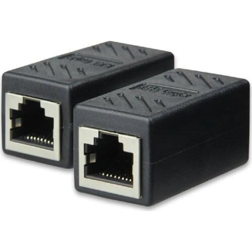 Network cable to connector RJ45 straight through head cable extension double pass Cat.5e adapterl 2x RJ45 F/F 8P8C Female
