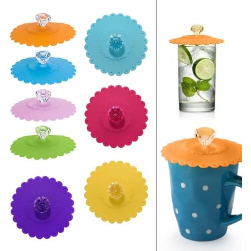 Silicone Cup Lids, Anti-Dust Leak-Proof Coffee Mug Covers for Hot and Cold Drinks