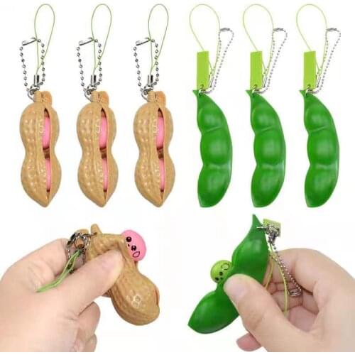 Soybean Peanut Squeeze Toys Mini Change Color Squishy Cute Antistress Ball Rising Abreact Soft Stress Funny Gift Toy