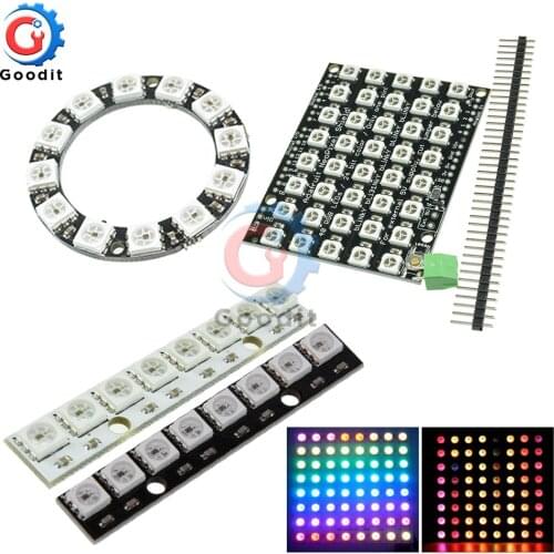 4 7 8 12 16 24 40 60 64 Bit WS2812 module 5050 RGB LED full-color built-in driving lights Round LED Ring board Electronic DIY