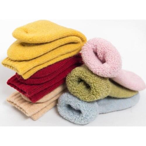 Toddler woolen thick socks girl boy newborn infant baby winter thermal cotton terry 0-10 years child teens kids warm long sock