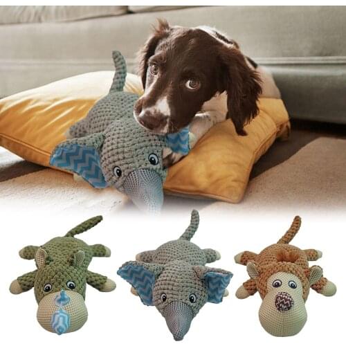 Bite Resistant Dog Chewing Plush Toy Pet Corn Fleece Sonding Toy Animal Shape Plush Pet Puppy Squeaky Chew Toys Pets Supplies