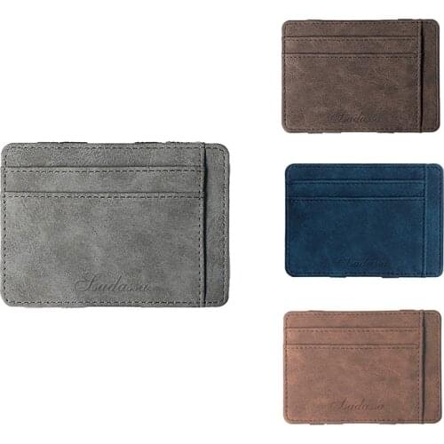All-Match Creative Frosted Leather Magic Wallet Card Bag Zipper Coin Purse Mens Wallet with SSADASSA