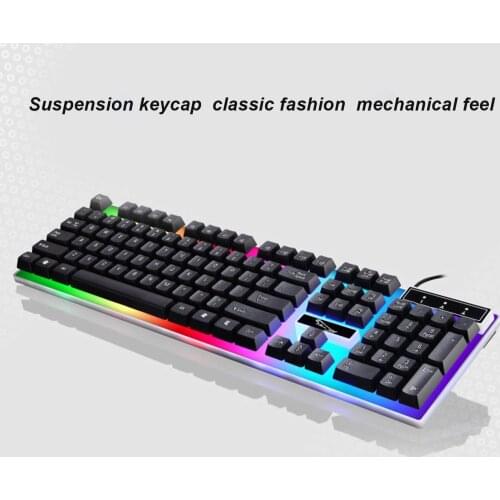G21 USB Wired Mechanical Suspended Keyboard led Colorful Backlight Gaming Keyboard Waterproof for PC Computer Gamer OD