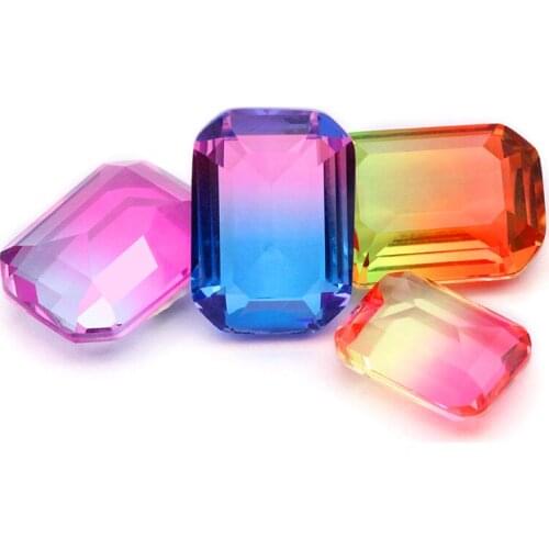 Octagon Strass Rhinestones Crystal Colorful K9 Glass for DIY Decorations Pointback Craft Crystal Glue on Clothing Garment